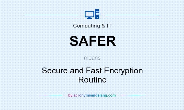 What does SAFER mean? It stands for Secure and Fast Encryption Routine