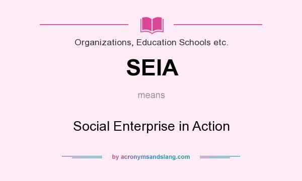 What does SEIA mean? It stands for Social Enterprise in Action