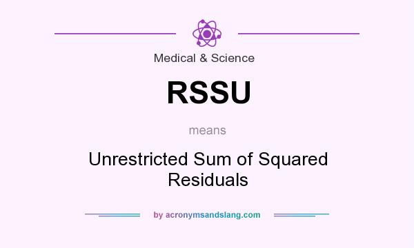 What does RSSU mean? It stands for Unrestricted Sum of Squared Residuals