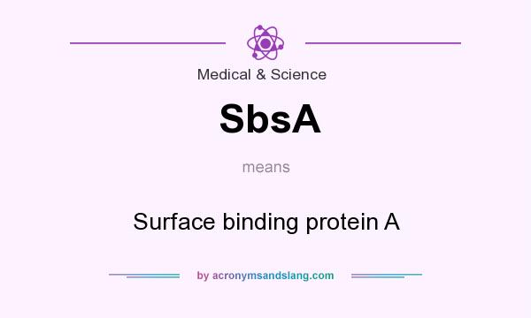 What does SbsA mean? It stands for Surface binding protein A