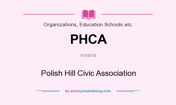 What does PHCA mean? It stands for Polish Hill Civic Association