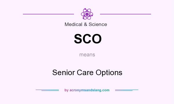 What does SCO mean? It stands for Senior Care Options