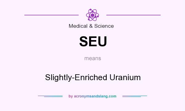 What does SEU mean? It stands for Slightly-Enriched Uranium
