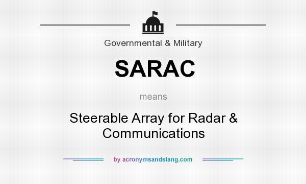 What does SARAC mean? It stands for Steerable Array for Radar & Communications