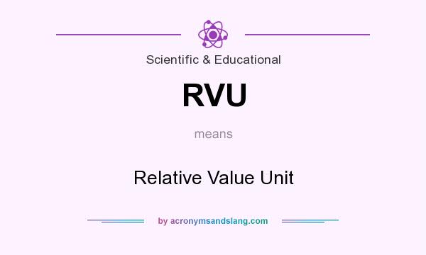 What does RVU mean? It stands for Relative Value Unit