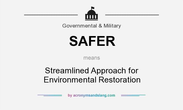 What does SAFER mean? It stands for Streamlined Approach for Environmental Restoration