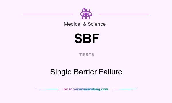 What does SBF mean? It stands for Single Barrier Failure
