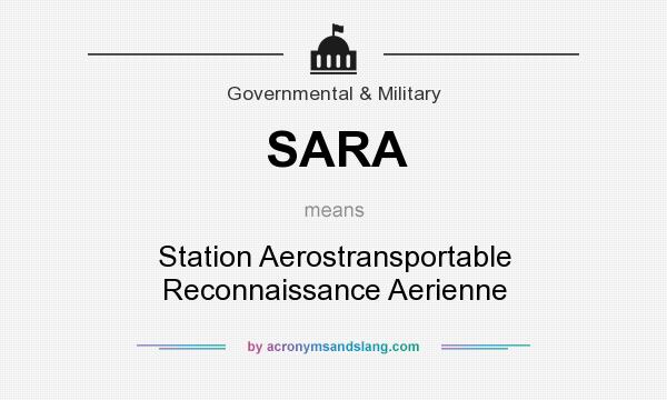 What does SARA mean? It stands for Station Aerostransportable Reconnaissance Aerienne