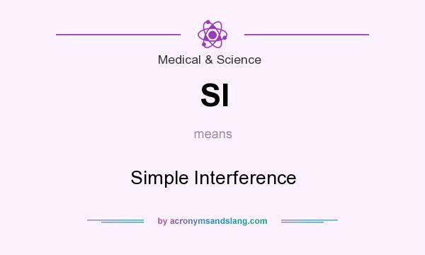 What does SI mean? It stands for Simple Interference