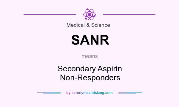 What does SANR mean? It stands for Secondary Aspirin Non-Responders