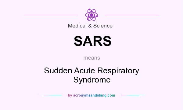 What does SARS mean? It stands for Sudden Acute Respiratory Syndrome