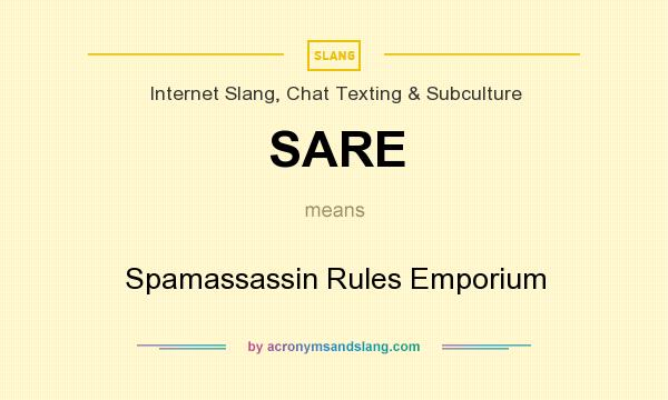 What does SARE mean? It stands for Spamassassin Rules Emporium