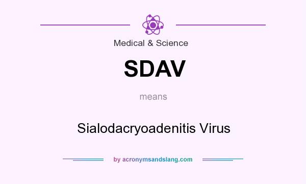 What does SDAV mean? It stands for Sialodacryoadenitis Virus