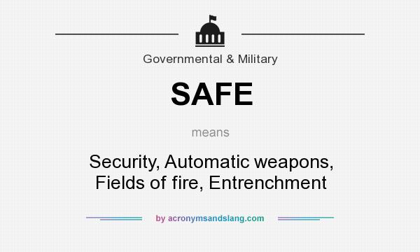 What does SAFE mean? It stands for Security, Automatic weapons, Fields of fire, Entrenchment