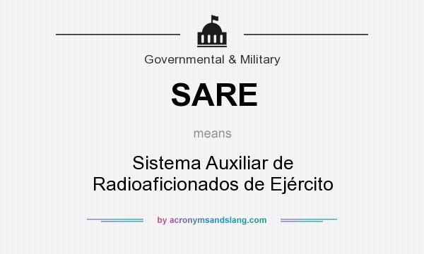 What does SARE mean? It stands for Sistema Auxiliar de Radioaficionados de Ejército