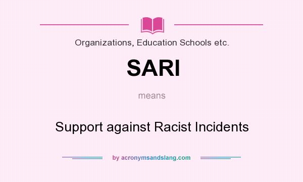 What does SARI mean? It stands for Support against Racist Incidents