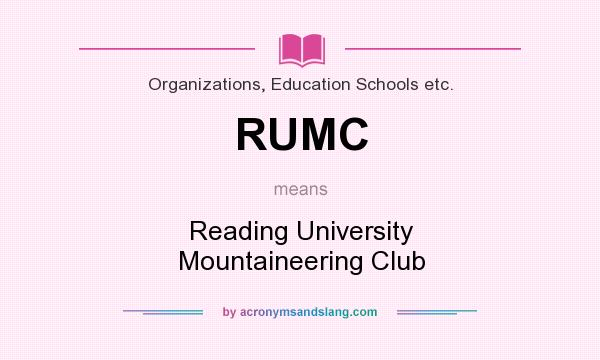 What does RUMC mean? It stands for Reading University Mountaineering Club