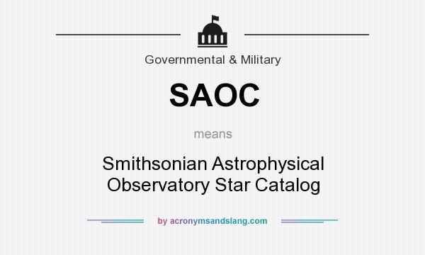 What does SAOC mean? It stands for Smithsonian Astrophysical Observatory Star Catalog