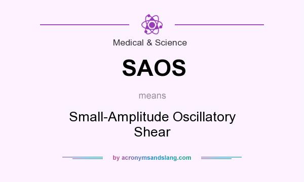 What does SAOS mean? It stands for Small-Amplitude Oscillatory Shear