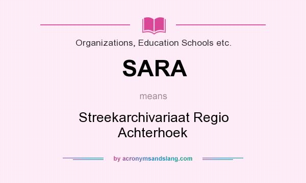 What does SARA mean? It stands for Streekarchivariaat Regio Achterhoek