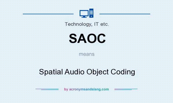 What does SAOC mean? It stands for Spatial Audio Object Coding