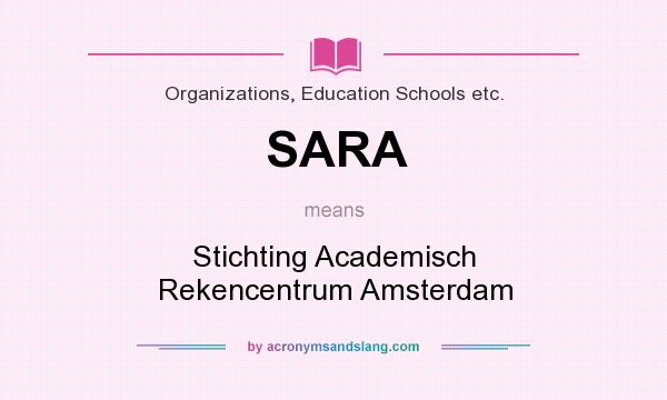 What does SARA mean? It stands for Stichting Academisch Rekencentrum Amsterdam