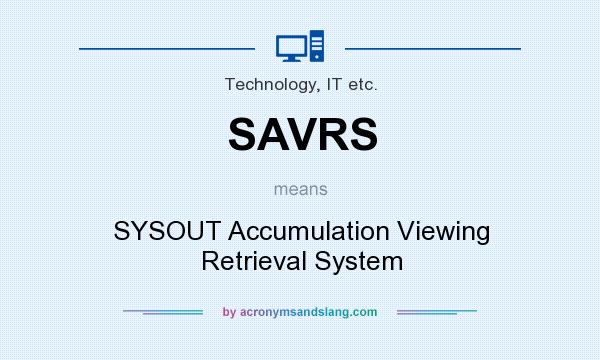 What does SAVRS mean? It stands for SYSOUT Accumulation Viewing Retrieval System