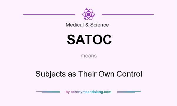 What does SATOC mean? It stands for Subjects as Their Own Control