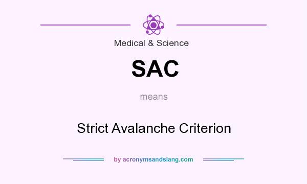 What does SAC mean? It stands for Strict Avalanche Criterion