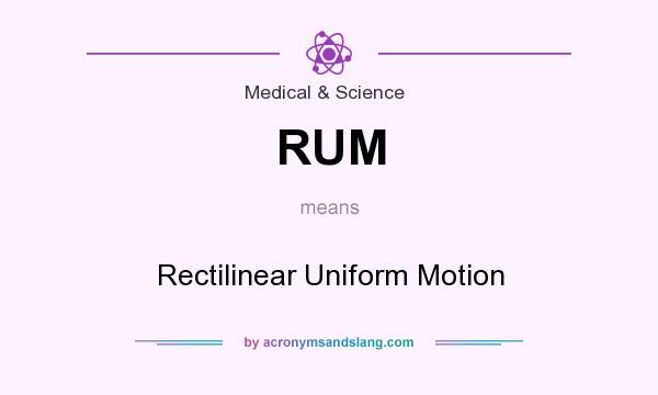 What does RUM mean? It stands for Rectilinear Uniform Motion