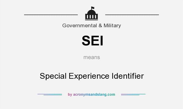 What does SEI mean? It stands for Special Experience Identifier