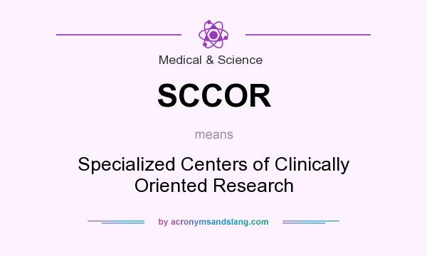 What does SCCOR mean? It stands for Specialized Centers of Clinically Oriented Research