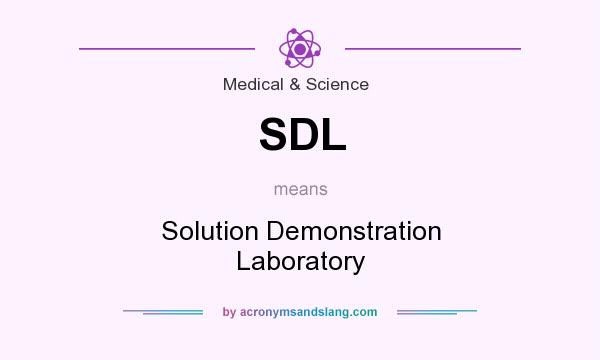 What does SDL mean? It stands for Solution Demonstration Laboratory