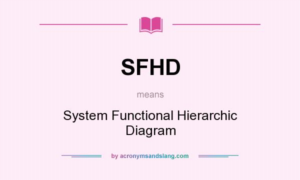 What does SFHD mean? It stands for System Functional Hierarchic Diagram