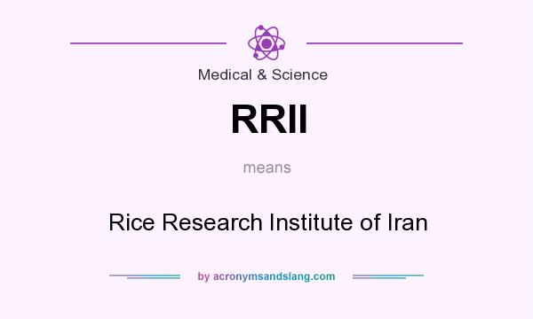 What does RRII mean? It stands for Rice Research Institute of Iran