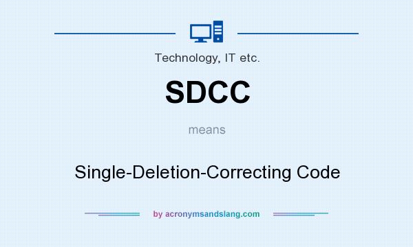 What does SDCC mean? It stands for Single-Deletion-Correcting Code