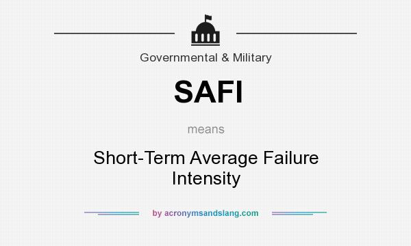 What does SAFI mean? It stands for Short-Term Average Failure Intensity