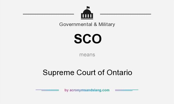 What does SCO mean? It stands for Supreme Court of Ontario