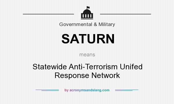 What does SATURN mean? It stands for Statewide Anti-Terrorism Unifed Response Network