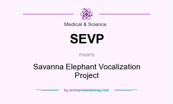 What does SEVP mean? It stands for Savanna Elephant Vocalization Project