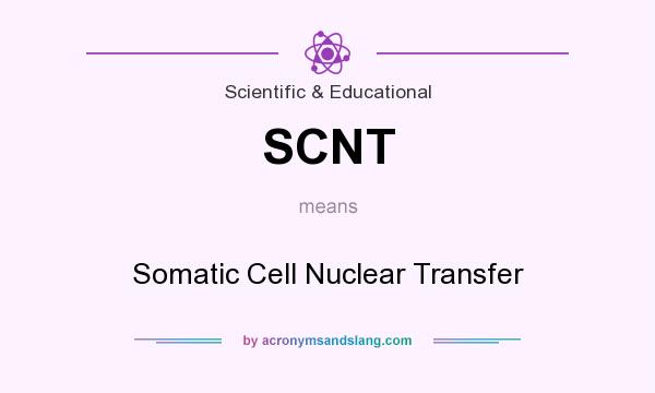 What does SCNT mean? It stands for Somatic Cell Nuclear Transfer