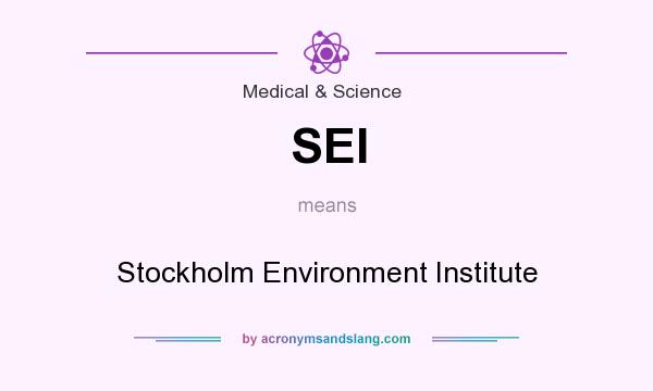 What does SEI mean? It stands for Stockholm Environment Institute