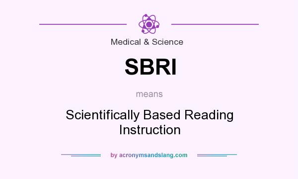 What does SBRI mean? It stands for Scientifically Based Reading Instruction