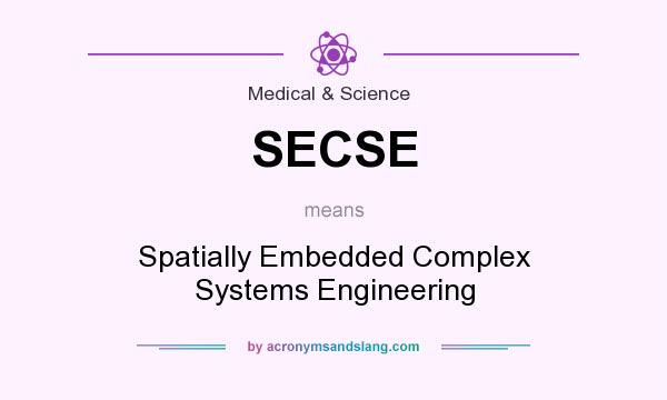 What does SECSE mean? It stands for Spatially Embedded Complex Systems Engineering