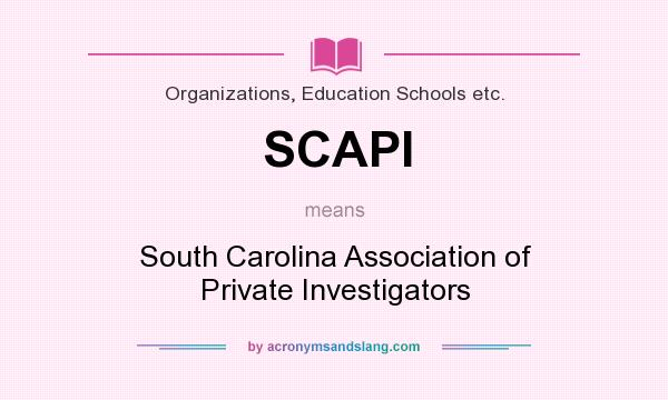 What does SCAPI mean? It stands for South Carolina Association of Private Investigators