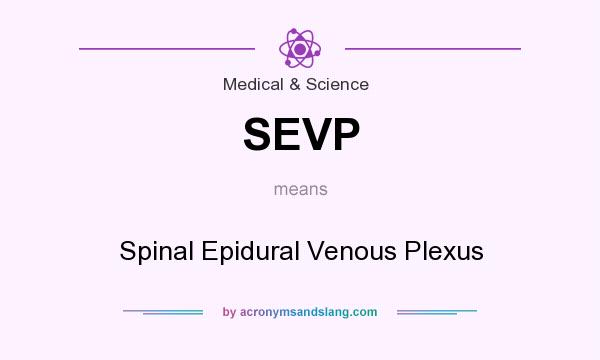 What does SEVP mean? It stands for Spinal Epidural Venous Plexus