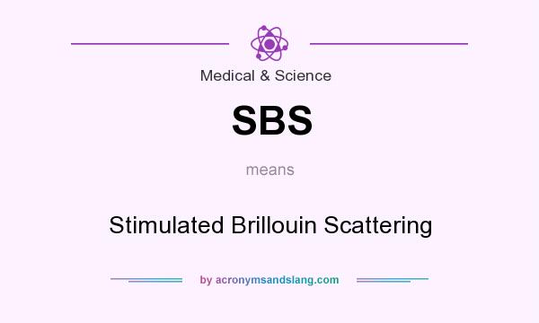 What does SBS mean? It stands for Stimulated Brillouin Scattering