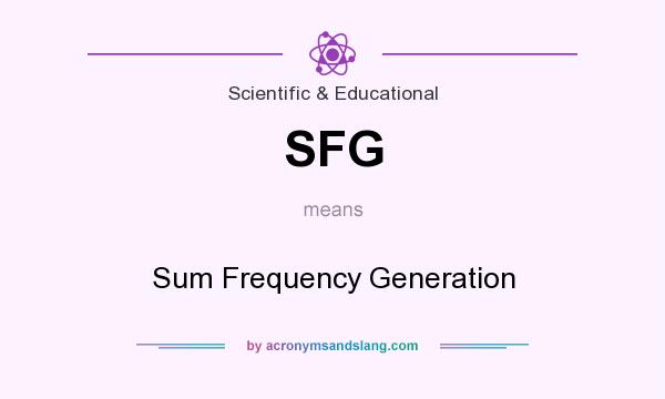 What does SFG mean? It stands for Sum Frequency Generation