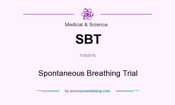 What does SBT mean? It stands for Spontaneous Breathing Trial