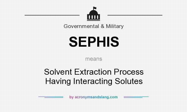 What does SEPHIS mean? It stands for Solvent Extraction Process Having Interacting Solutes